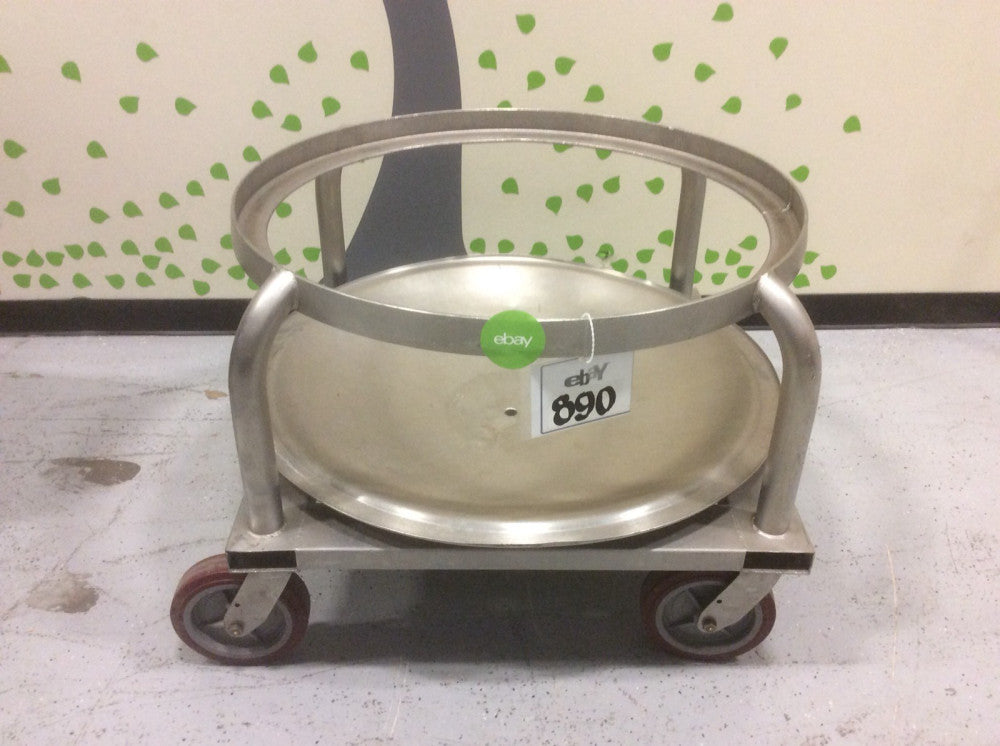 Stainless Steel Pasta Kettle/Basket Dolly 34"dia X 26"high W/ 36"dia Dish Pan
