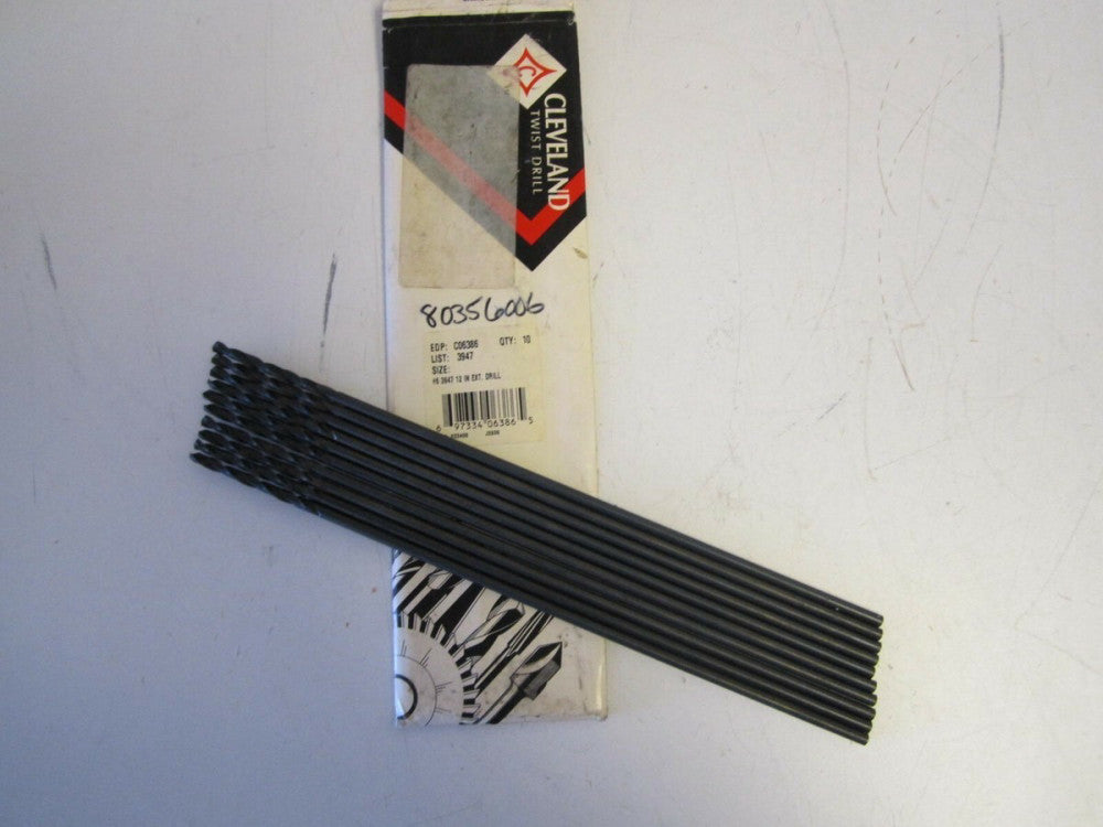 Cleveland (C06386) #6 2-1/2" x 12" Aircraft Extension Drill Bits - Lot of 10 