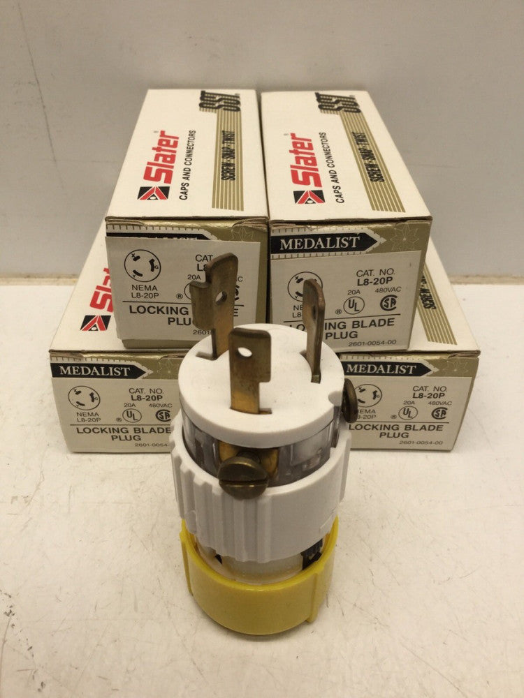 MEDALIST L8-20P LEXAN Locking Blade Cord Cap 20 Amp 480 VAC (Lot of 5)