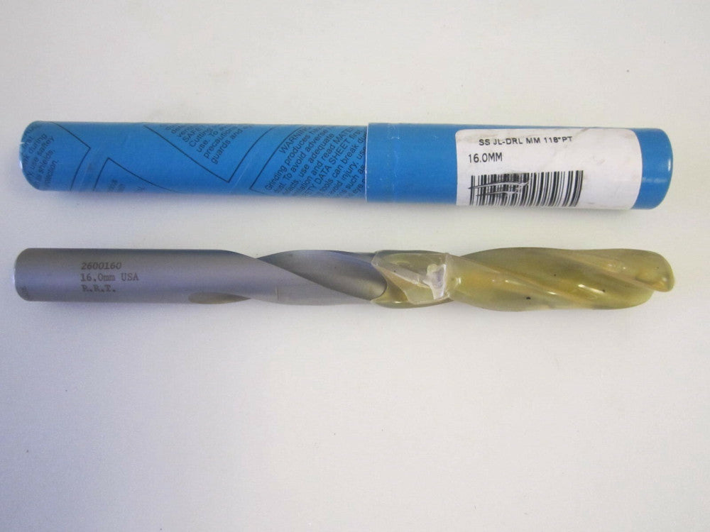 16mm x 120mm x 178mm RH Spiral Flute High Speed Steel Jobber Length Drill 