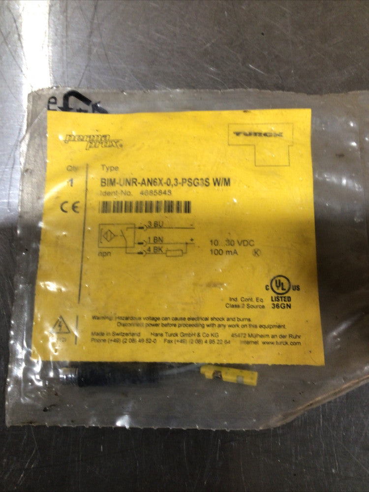 TURCK BIM-UNR-AN6X-0.3-PSG3S W/M 4685848 Position Sensor  NOS Surplus