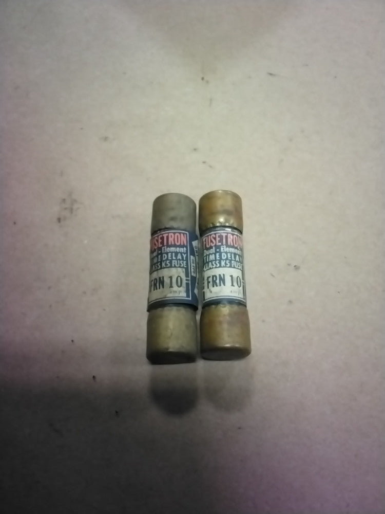 Bussmann Fusetron FRN-10 10A Dual Element, Lot Of 2