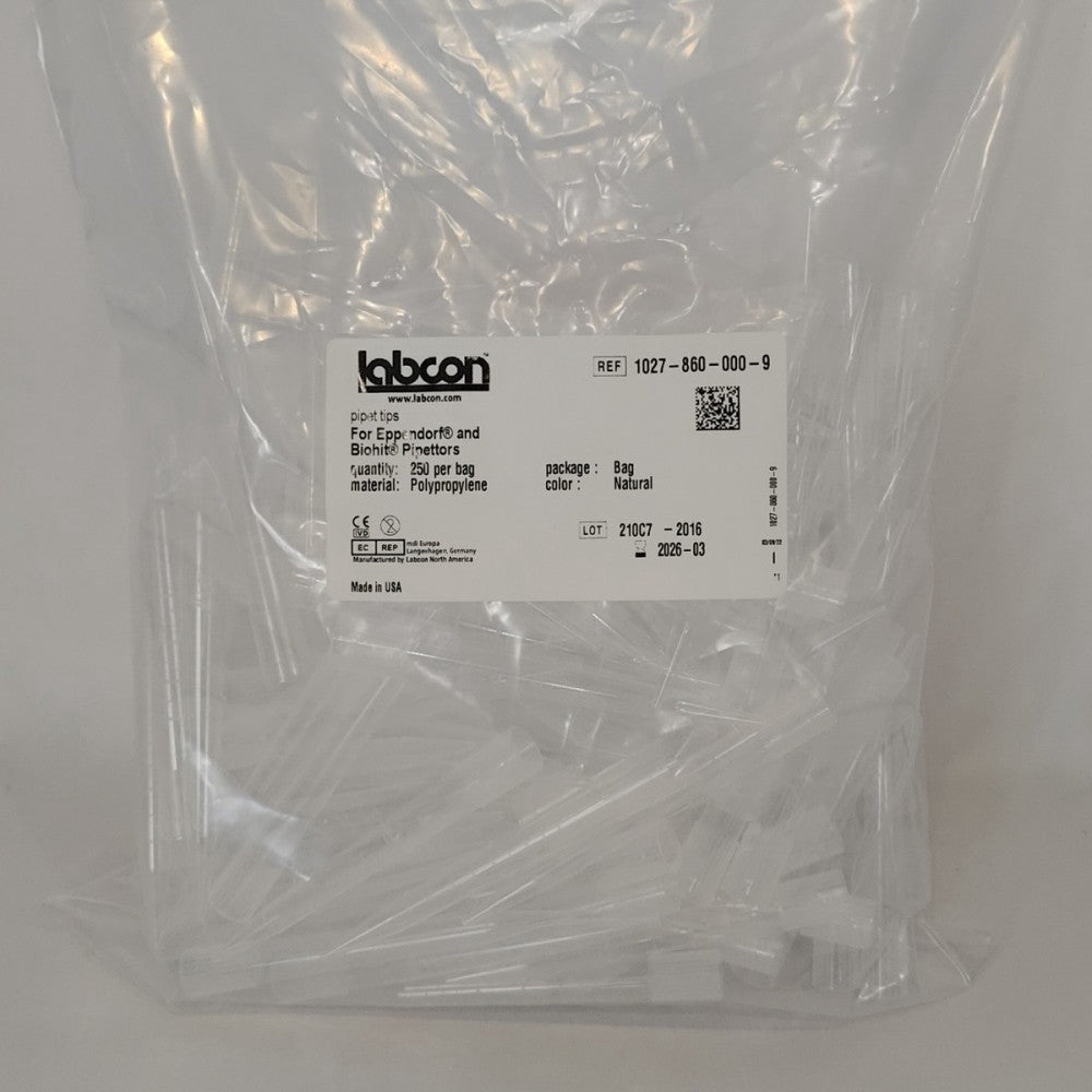 250pc LABCON 200µL Pipet Tips For Eopendorf & Biohit Pipettors 1027-860-000-9 