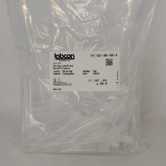 250pc LABCON 200µL Pipet Tips For Eopendorf & Biohit Pipettors 1027-860-000-9 