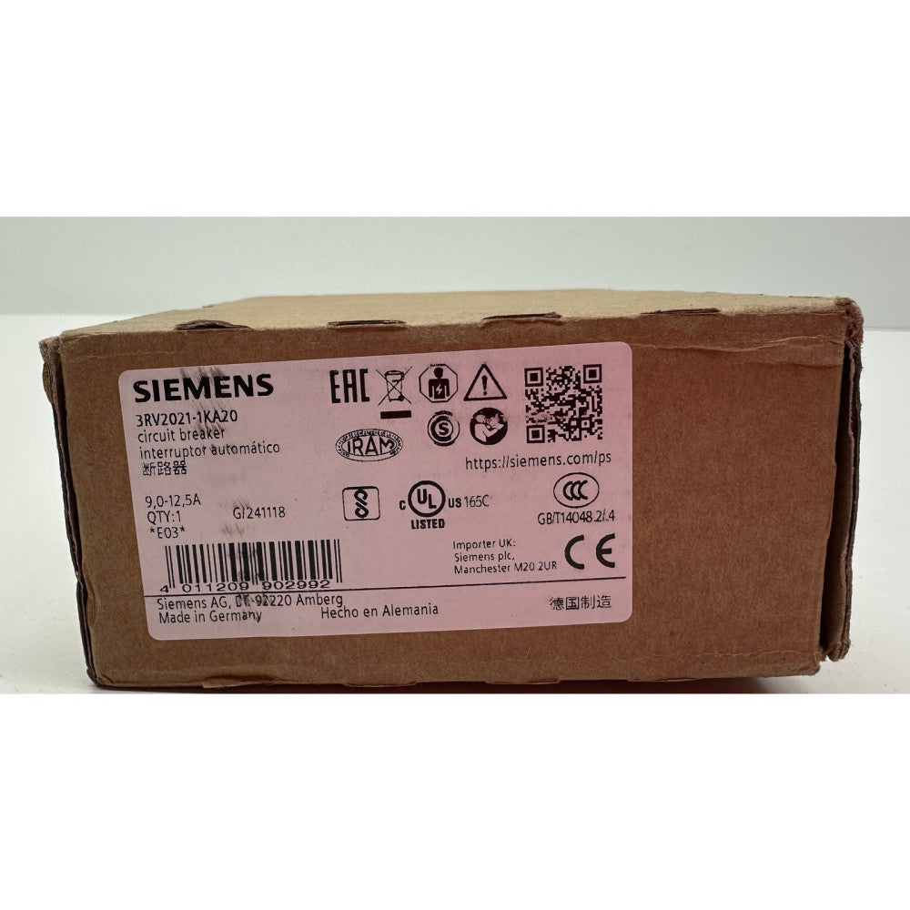 SIEMENS 3RV2021-1KA20 Circuit Breaker NIB #102C