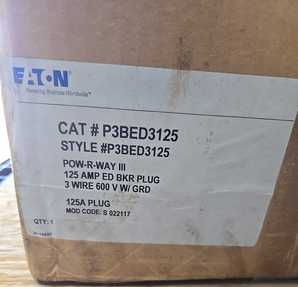 EATON P3BED3125  Pow-R-Way III Busway BREAKER TYPE Switch 125A 600Vac