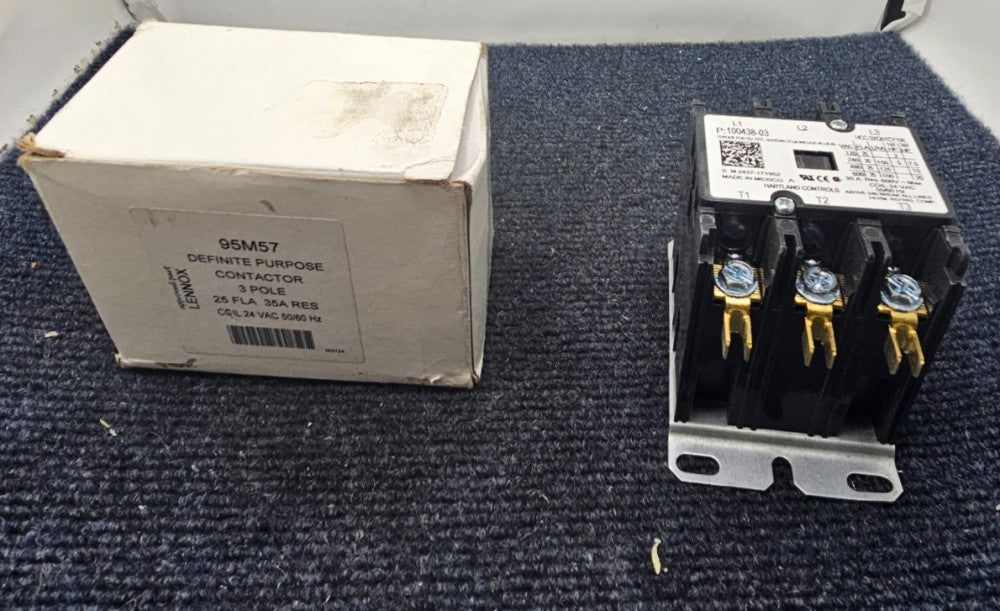 Lennox 95M57 Definite Purpose Contactor 3-Pole 25FLA 35A RES Coil 24 VAC