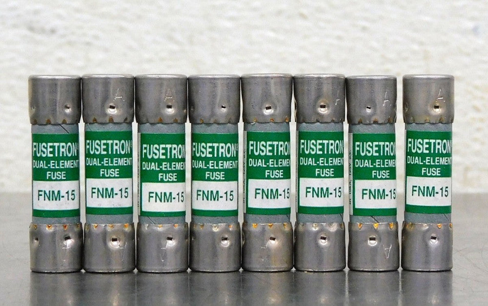 Cooper Bussmann - Fusetron FNM-15 Dual Element Time Delay Fuse Lot of Eight (8)