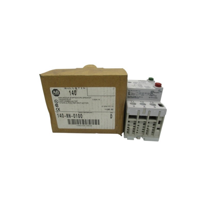 ALLEN BRADLEY 140-MN-0100 SER. D 600V 0.63-1.0A (BR/WH) NSMP
