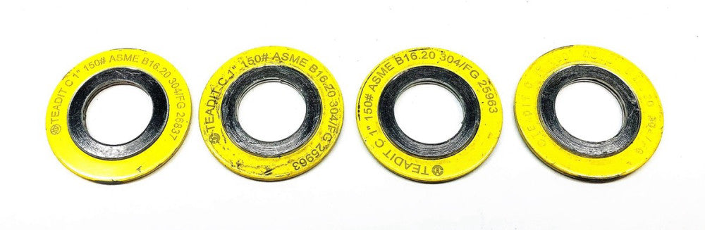 Teadit Assorted 1 Inch B16.20 304/FG Gasket 150 ASME [Lot of 4] NOS