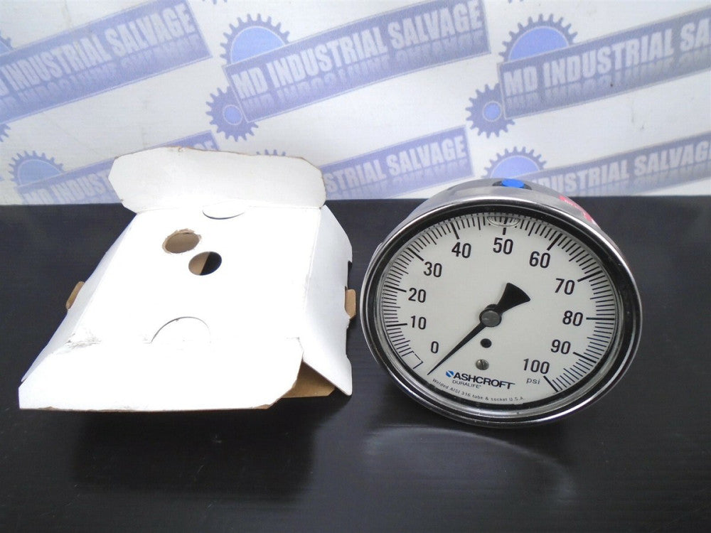 Ashcroft 10-1008A-4G-41B-100# SS DURALIFE 100mm Dia. Face, LOW-BACK (NEW)