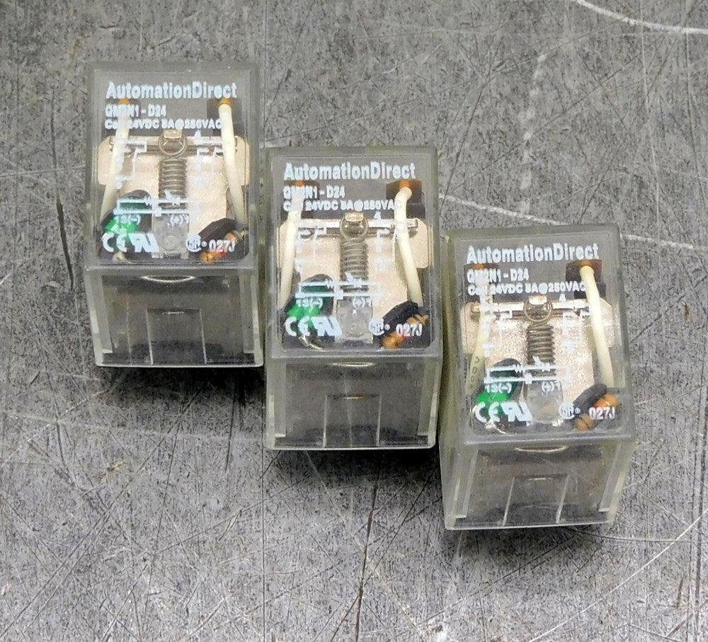 Automation Direct QM2N1-D24 Contact Relay 24V DC 250V AC 5A Lot of Three (3)