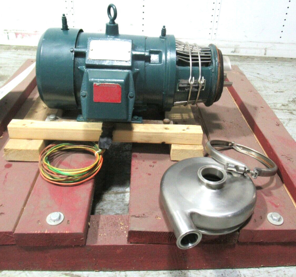 TRI-CLOVER STAINLESS STEEL MODEL: C216MD18T CENTRIFUGAL PUMP w/ 5HP Drive