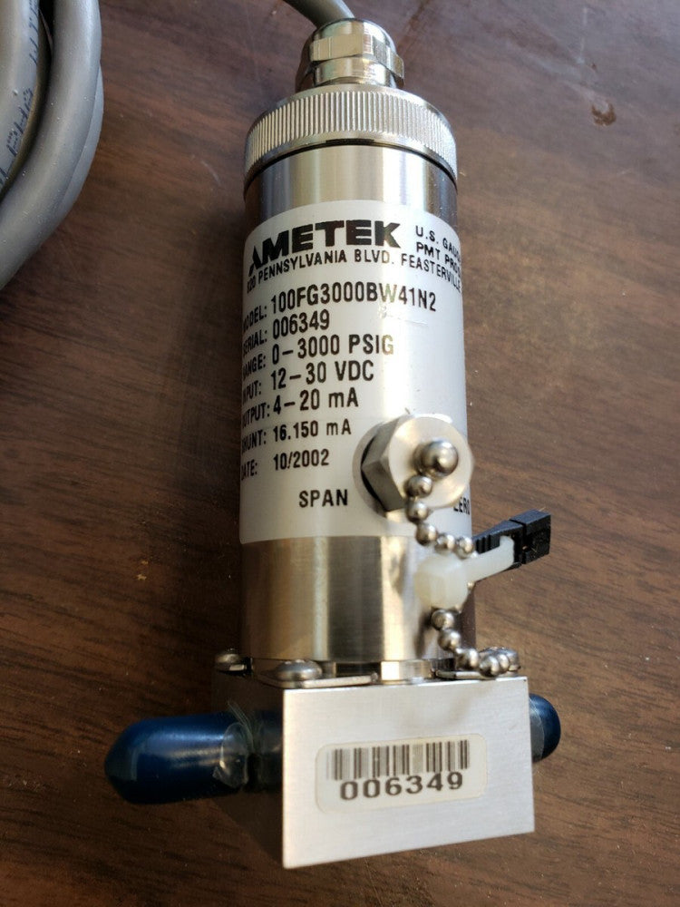 NEW Ametek Pressure Transducer 100FG3000BW41N2 0-3000 PSIG ( A1-2Y)