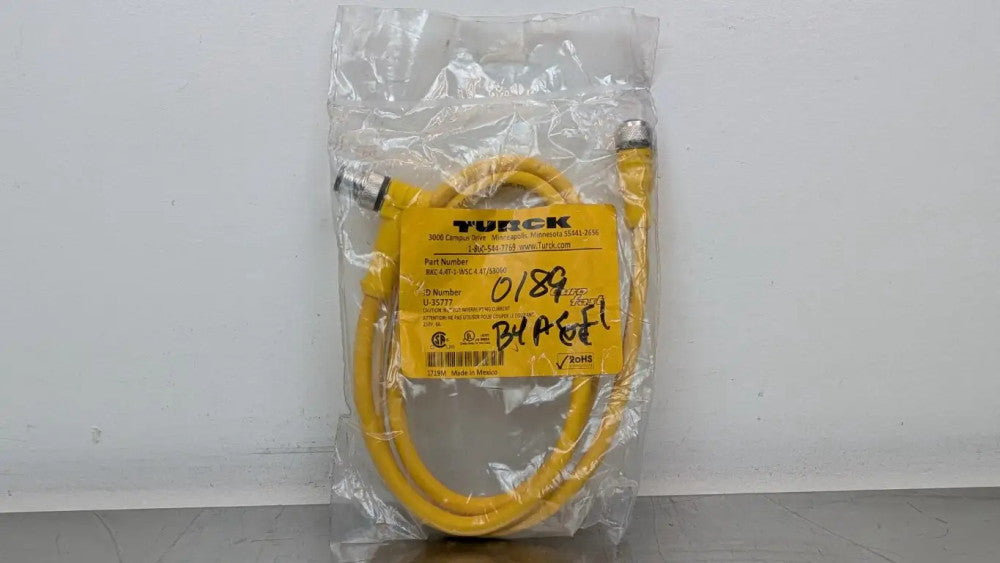 Turck RKC 4.4T-1-WSC 4.4T/S3060 Cordset U-35777 M12 4-Pin Female M12 4-Pin Male