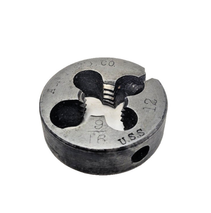 AMT&D 9/16"-12 THREADING DIE 1-1/2" OD 1/2" THICKNESS HSS