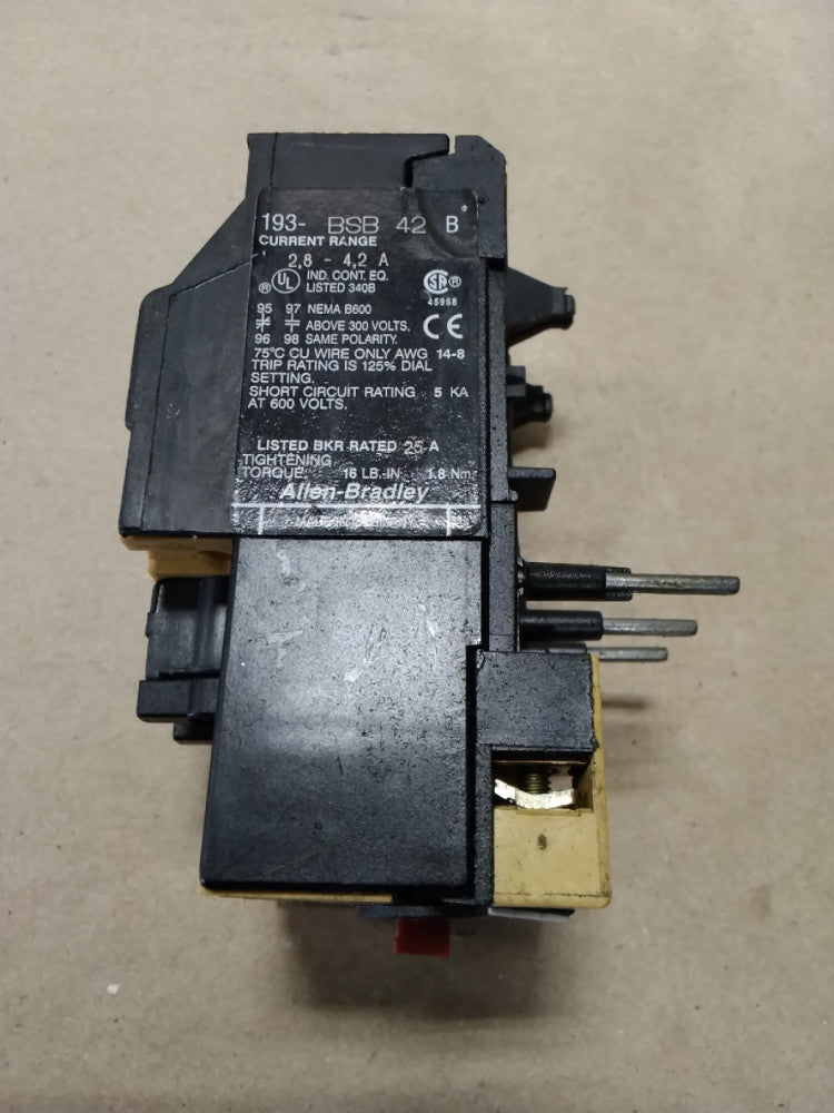 Allen-Bradley 193-BSB 42 Overload Relay SER B 