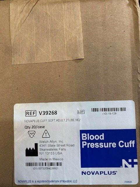 (Case of 20) Welch-Allyn V39268 - CUFF, ADULT, SOFT, 2 TUBES, NOVA PLUS