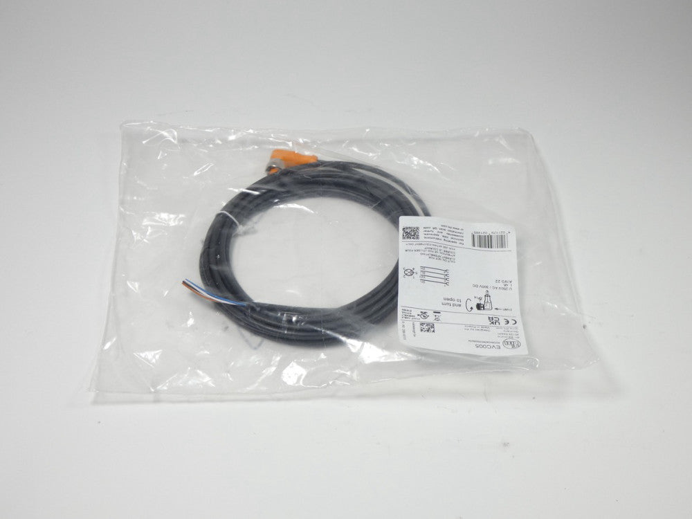 Ifm EVC005 Female Cordset Cable 250VAC 300VDC 4A 22AWG 5M ADOAH040MSS0005H04 ...