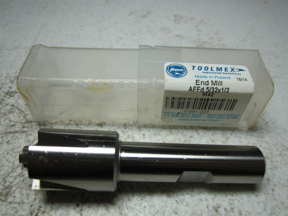 Toolmex (5-551-020) AFFd 5/32 x 1/2 M42 4 Flute Cobalt Corner Rounding End Mill