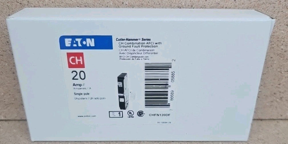 Eaton CHFN120DF 20 Amp Dual AFCI/GFCI Circuit Breaker Plug On Neutral
