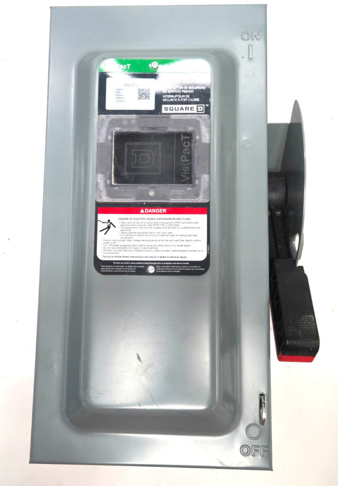 SQUARE D 60 AMP 600-VOLT 3-POLE NON-FUSIBLE INDOOR HD SAFETY SWITCH VHU362