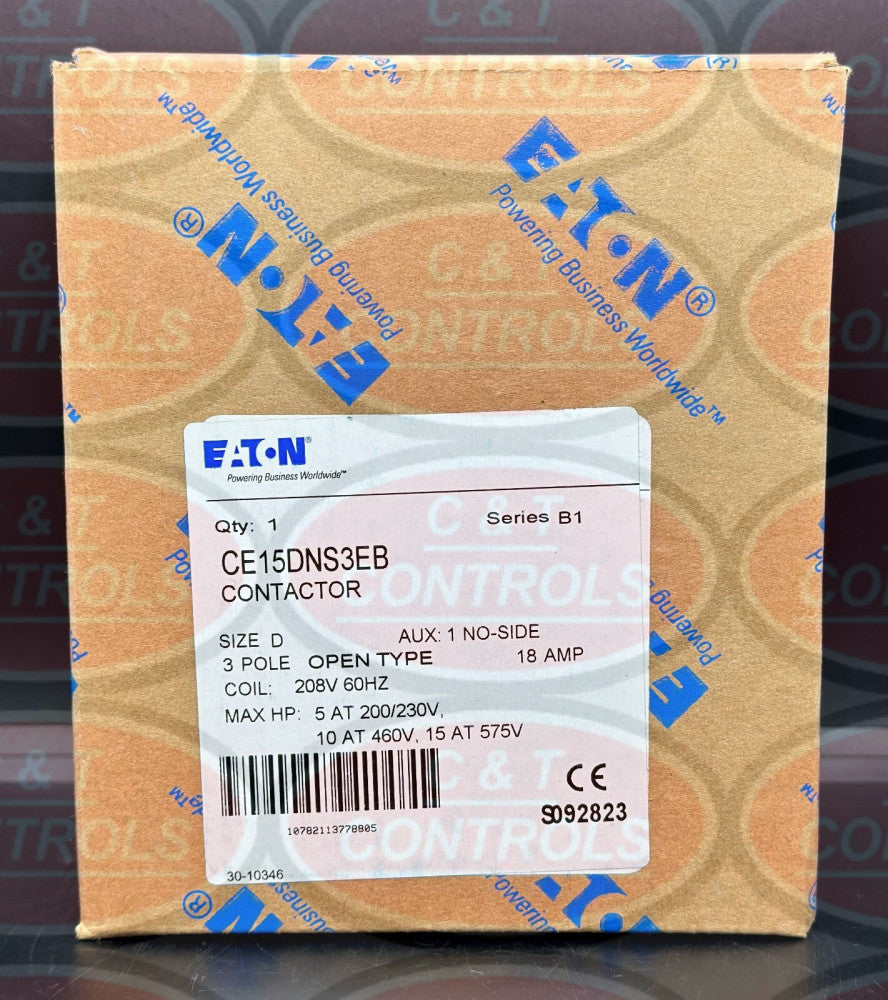 Eaton CE15DNS3EB 3P 208V 18A Contactor New In Box USA Stock