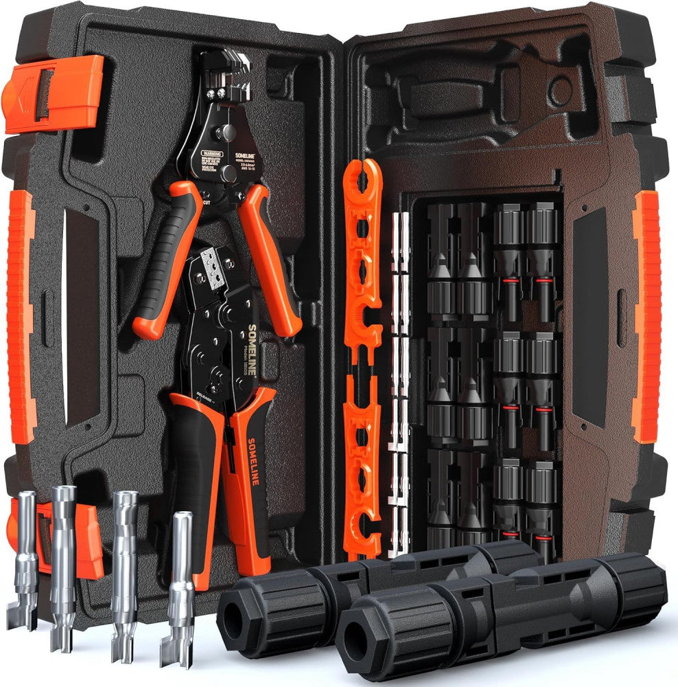 SOMELINE® Solar Connector Crimping Tool Kit, 14-10 AWG Crimper for Solar Panel C