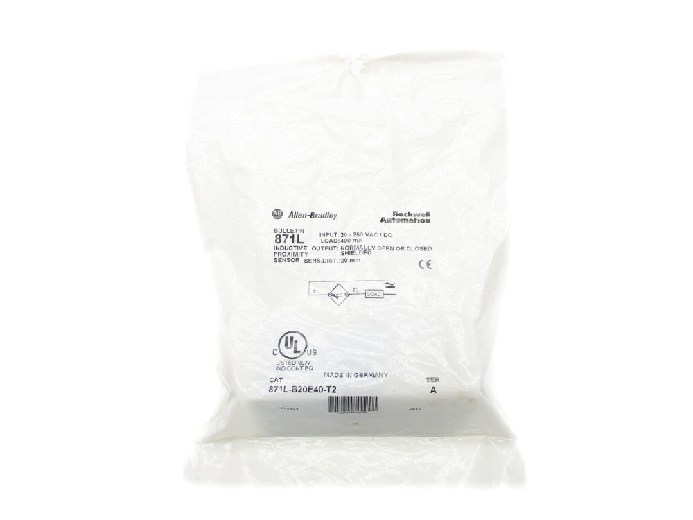 ALLEN BRADLEY 871L-B20E40-T2 SER. A 20-250VAC/DC NSMP