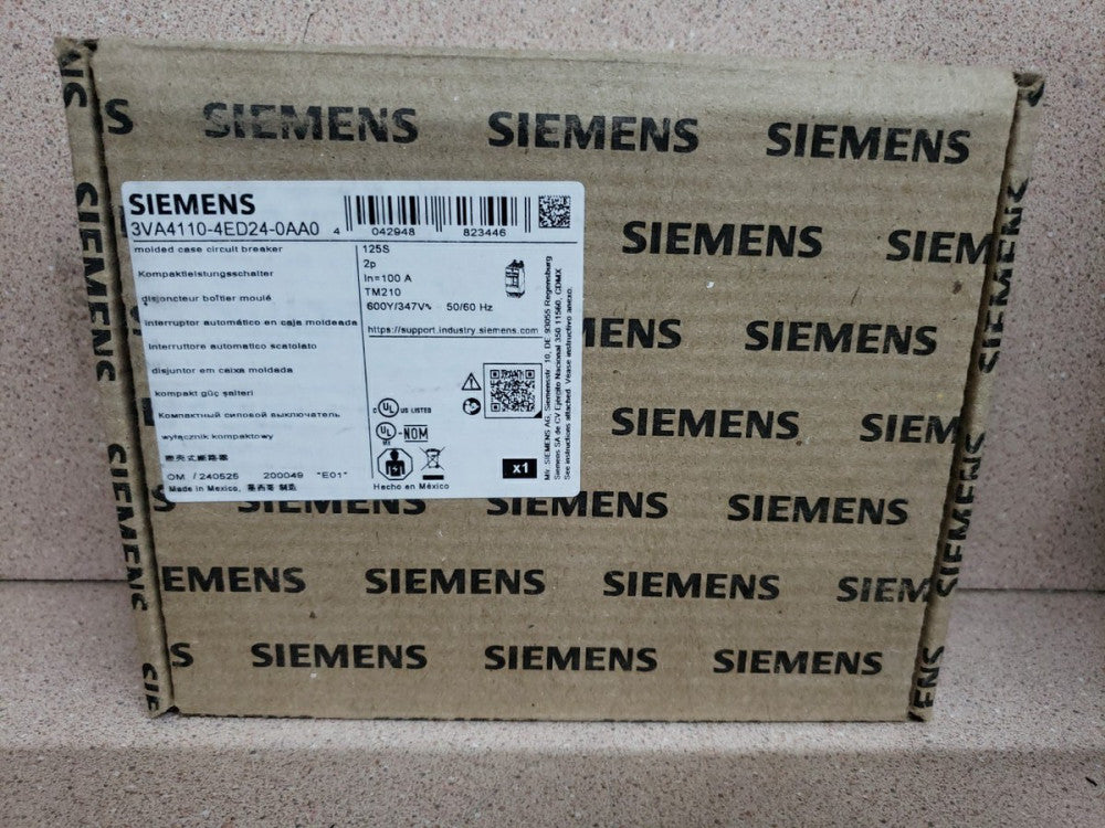 1) NEW SIEMENS  3VA4110-4ED24-0AA0 CIRCUIT BREAKER