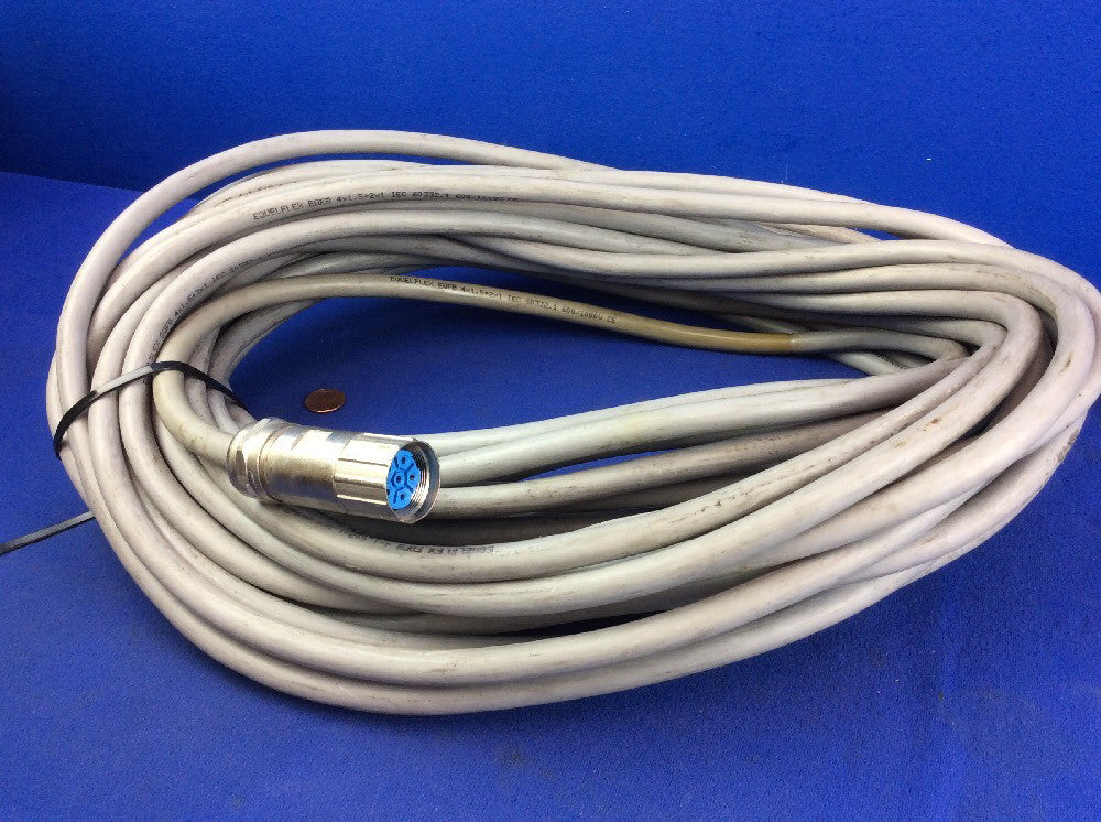 49' LENZE SERVO POWER CABLE FOR MDSKSRS MOTOR w/ HUMMEL 6-PIN CIRCULAR CONNECTOR