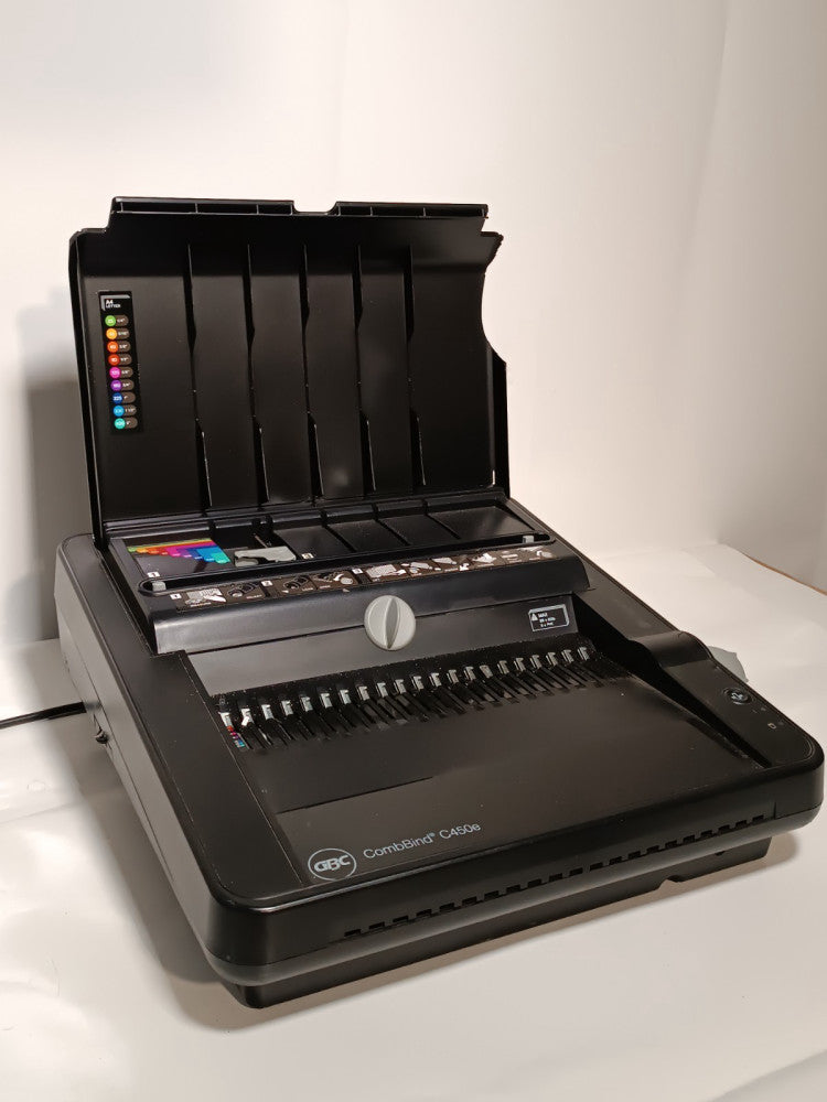 GBC CombBind C450e Electric Binding Machine Binds Up To 450 Sheets, Punch 25 Sht