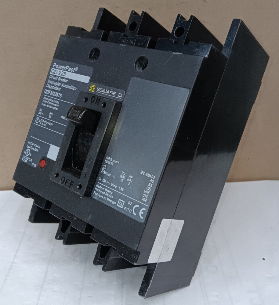 SQUARE D 225 AMP CIRCUIT BREAKER 3 POLE 240 VAC QDF32225TS