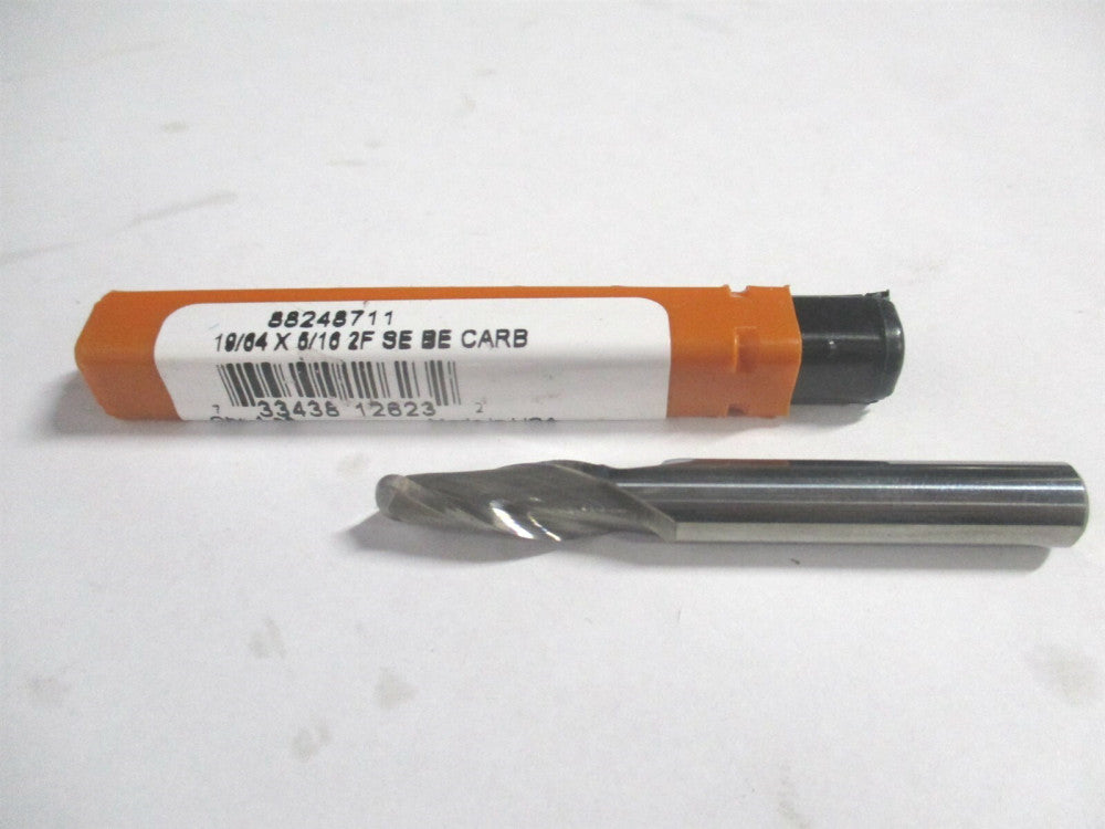 (E599924505) 19/64" x 13/16" x 5/16" x 2-1/2" Solid Carbide 2Fl Ball End Mill 