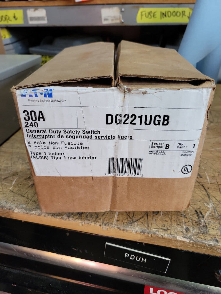 New Cutler Hammer DG221UGB 30 Amp 240V 2 Pole Non Fusible Disconnect Switch 