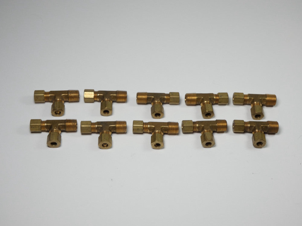 *Lot of 10* Parker 171C-4-4 Male Run Tee Compression Fitting 1/4″ Tube x 1/4"...