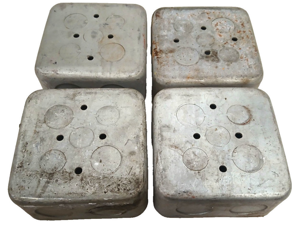 STEEL CITY 30-CU IN 2-GANG SQUARE METAL ELECTRICAL BOXES STEEL  LOT OF 4