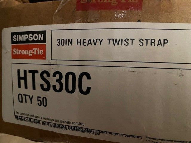 (50 PACK) Simpson Strong-Tie HTS30C 30-Inch Heavy Twist Strap (NEW)