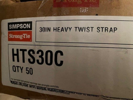 (50 PACK) Simpson Strong-Tie HTS30C 30-Inch Heavy Twist Strap (NEW)