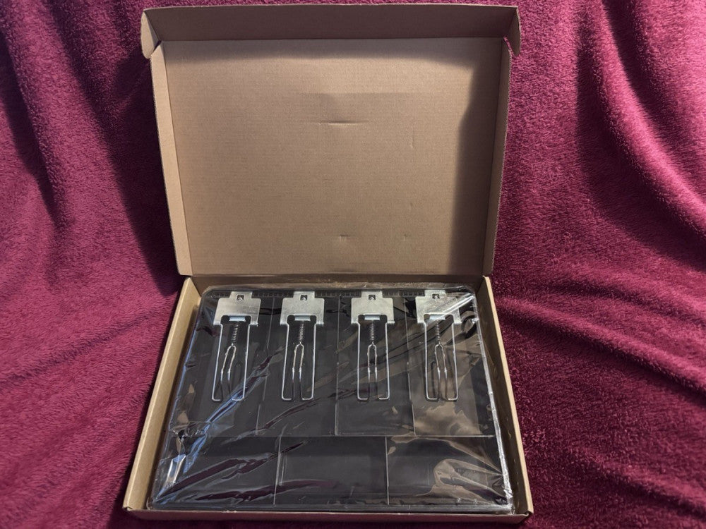 4 Slot Money Tray Cash Register Case With Metal Clip (Brand New)
