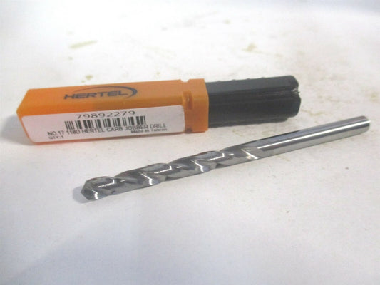 (79892279) #17 1-5/8" x 2-3/4" OAL 118° Solid Carbide Spiral Jobber Drill 