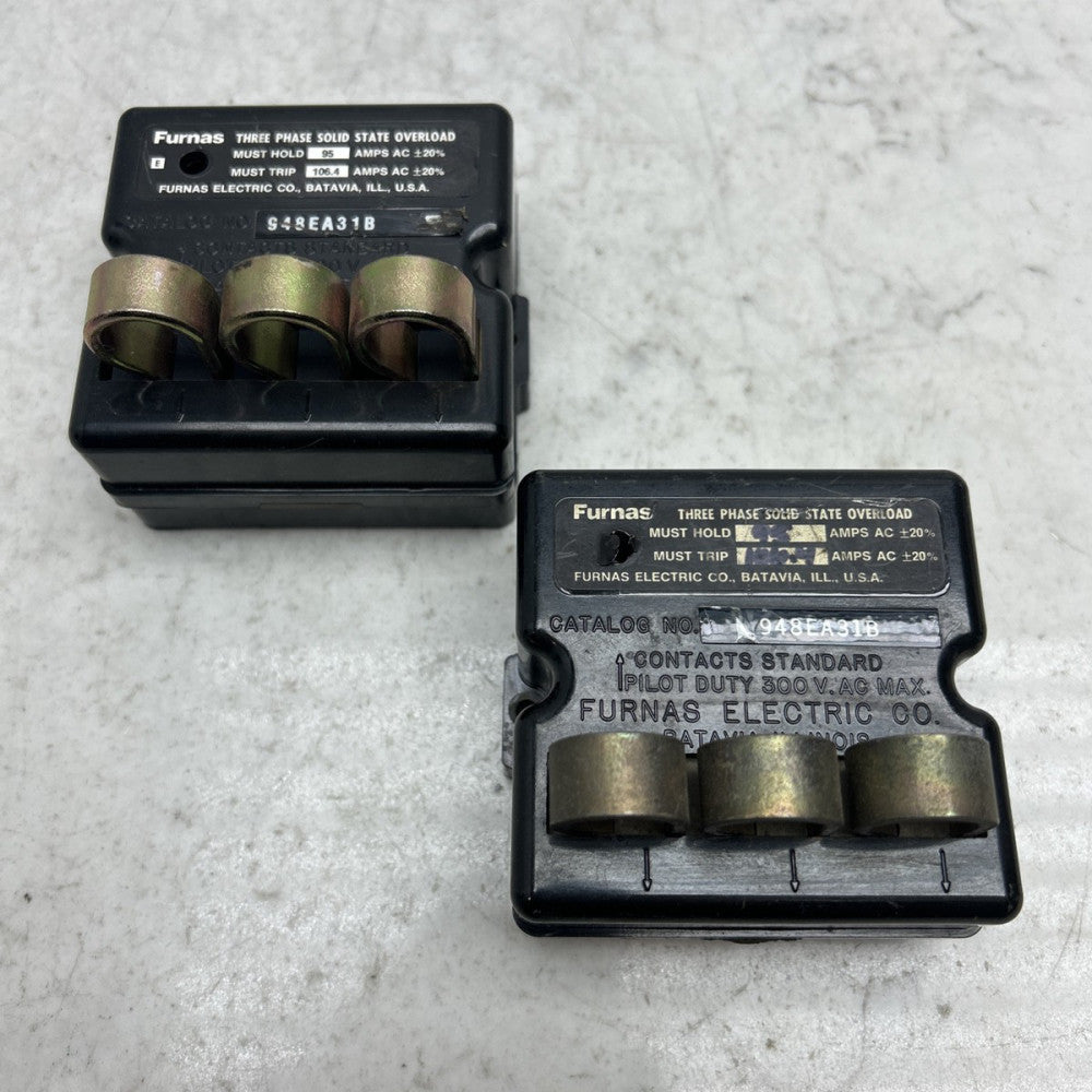 2 Pack Furnas 948DA31B Solid State Overload Relay 95-106.4A Range Trane 13280007