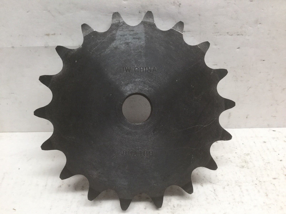JW 80A18H Plain Bore Roller Chain Sprocket 18 Teeth 80 Chain Size 15/16” Bore 