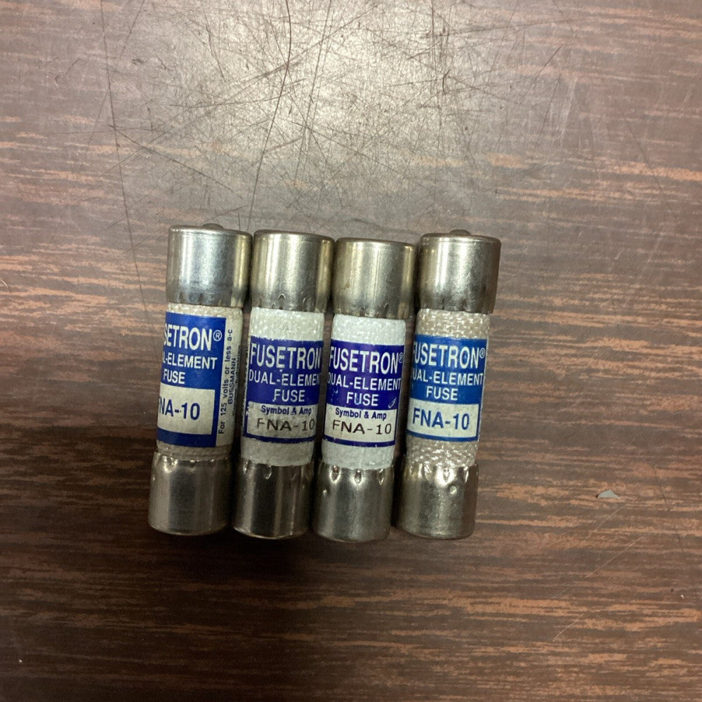 Bussmann FNA-10 Fusetron Fuse/Fuses Dual Element 125V Lot of 4