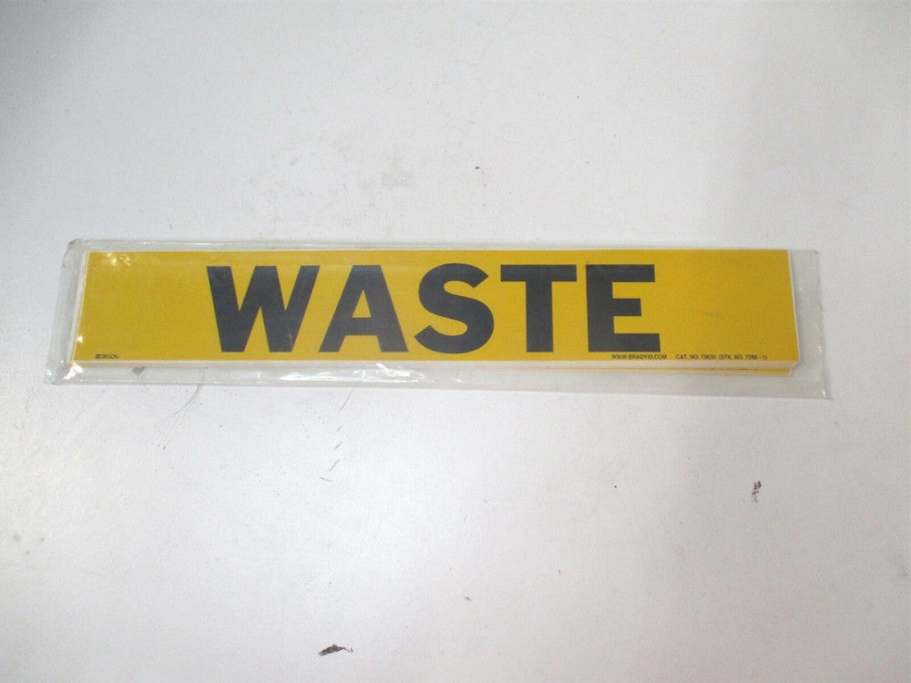Brady (7298-1) 2-1/4" x 14" Waste Adhesive Pipe Marker - Lot of 14
