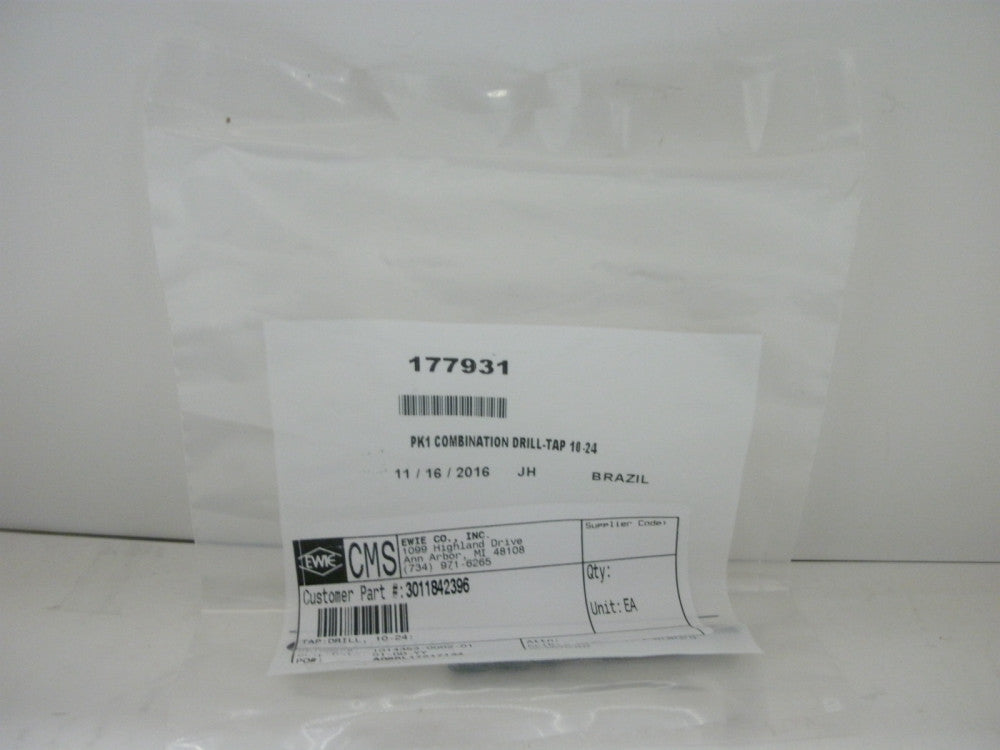 DORMER E651 HIGH SPEED ST COMBINATION DRILL-TAP 10-24 UNC 2B HSS ST NEW IN BAG
