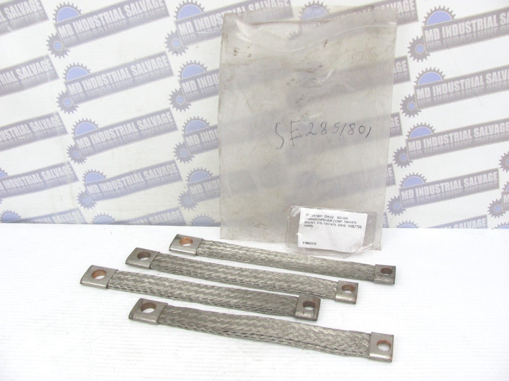 (4 Pcs) - 79H1475 - 12" FLEXIBLE COPPER BRAIDED SHUNT GROUNDING STRAP 12x1x3/8