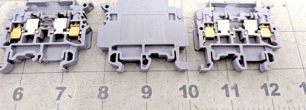 3-Pack Entrelec Terminal Block, Fuse Holder, 8mm, Type: M 4/8.SFL, Gray [Z3B8]