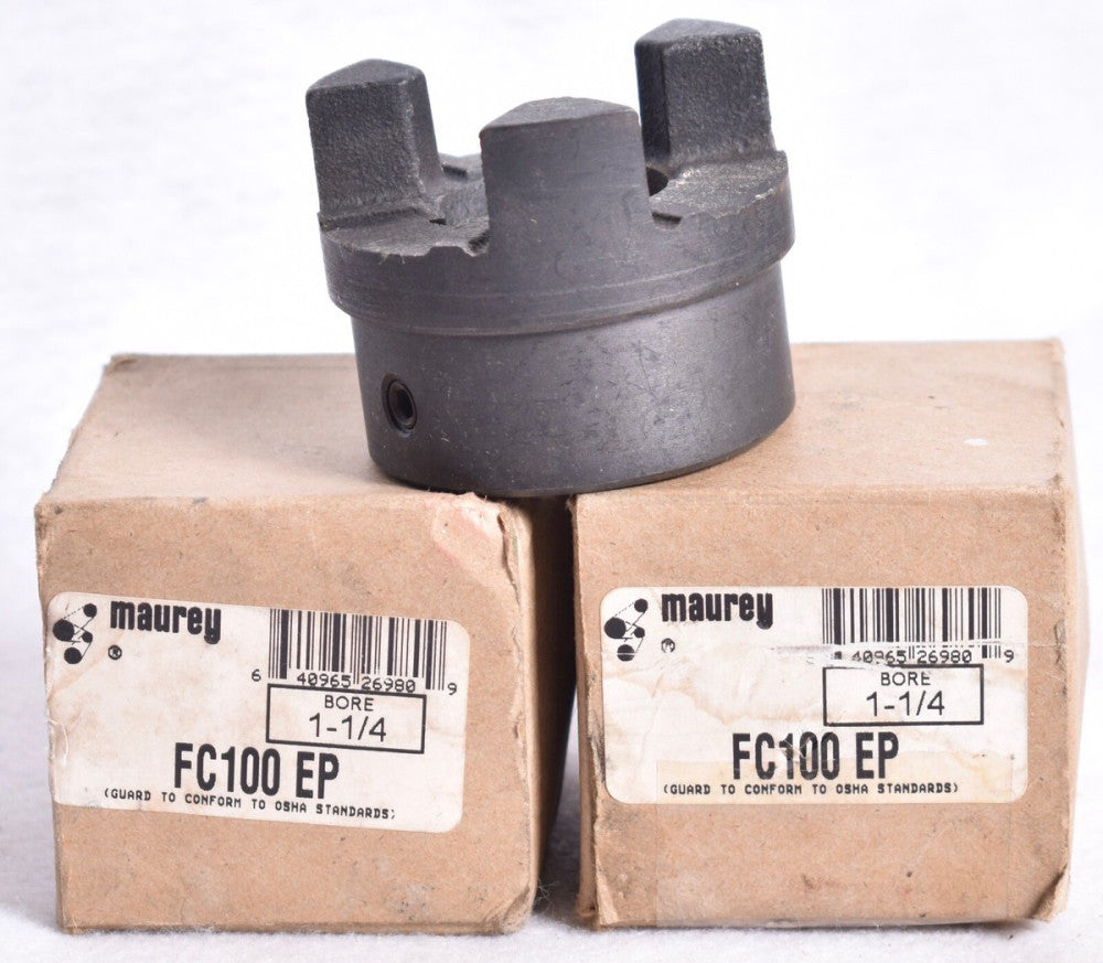 2 Count Maurey Jaw Type Couplings FC100 EP 1-1/4" Bore
