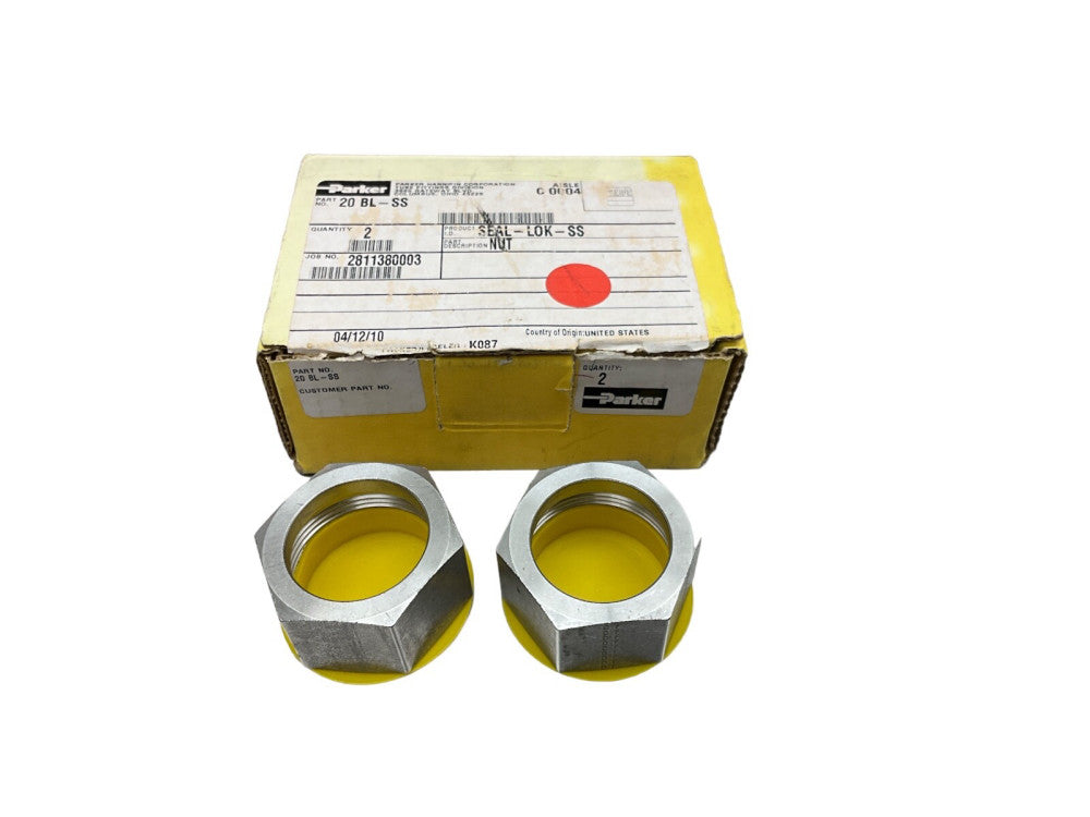 PARKER 20 BL-S - PACK OF 2 - SEAL-LOK-SS NUT, SIZE: 1-3/4".